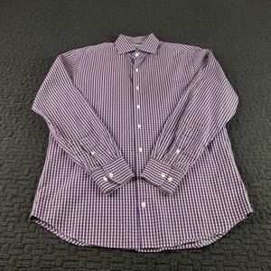 Twillory Shirt Mens Size 16.5 34/35‎ Pink Plaid Button Up Long Sleeve Cotton
